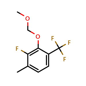 Chemical structure of 2-Fluoro-3-(methoxymethoxy)-1-methyl-4-(trifluoromethyl)benzene , CAS 2764731-05-5, AChemBlock X177086