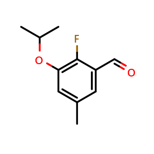 Chemical structure of 2-Fluoro-3-isopropoxy-5-methylbenzaldehyde , CAS 2755718-46-6, AChemBlock X177139
