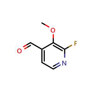 Chemical structure of 2-fluoro-3-methoxyisonicotinaldehyde , CAS 1227579-70-5, AChemBlock X177160