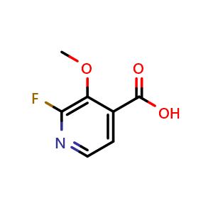 Chemical structure of 2-fluoro-3-methoxyisonicotinic acid , CAS 1211528-26-5, AChemBlock X177161