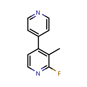 Chemical structure of 2-Fluoro-3-methyl-4,4'-bipyridine , CAS 2586127-53-7, AChemBlock X177163