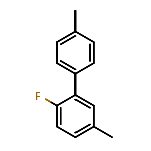 Chemical structure of 2-Fluoro-4',5-dimethyl-1,1'-biphenyl , CAS 100074-08-6, AChemBlock X177177