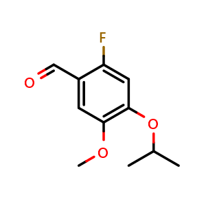 Chemical structure of 2-Fluoro-4-isopropoxy-5-methoxybenzaldehyde , CAS 1784410-61-2, AChemBlock X177193