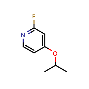 Chemical structure of 2-Fluoro-4-isopropoxypyridine , CAS 175965-84-1, AChemBlock X177195