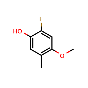 Chemical structure of 2-fluoro-4-methoxy-5-methylphenol , CAS 1780657-70-6, AChemBlock X177205