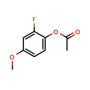 Chemical structure of 2-Fluoro-4-methoxyphenyl acetate , CAS 181305-63-5, AChemBlock X177206