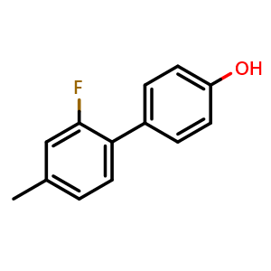 Chemical structure of 2'-fluoro-4'-methyl-[1,1'-biphenyl]-4-ol , CAS 1261911-45-8, AChemBlock X177208