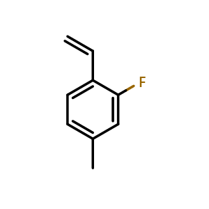 Chemical structure of 2-Fluoro-4-methyl-1-vinylbenzene , CAS 2163436-31-3, AChemBlock X177209
