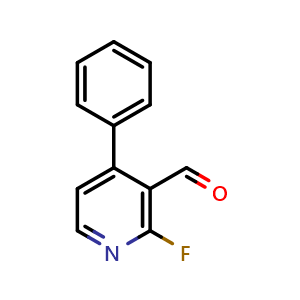 Chemical structure of 2-Fluoro-4-phenylnicotinaldehyde , CAS 1806415-76-8, AChemBlock X177211