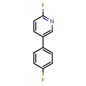 Chemical structure of 2-Fluoro-5-(4-fluorophenyl)pyridine , CAS 1214342-02-5, AChemBlock X177212