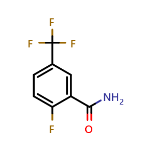 Chemical structure of 2-Fluoro-5-(trifluoromethyl)benzamide , CAS 207919-05-9, AChemBlock X177215