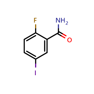 Chemical structure of 2-Fluoro-5-iodobenzamide , CAS 866683-81-0, AChemBlock X177228