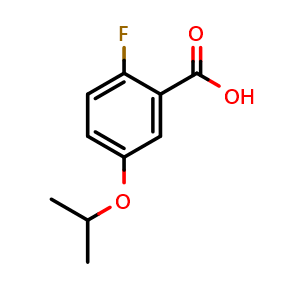 Chemical structure of 2-Fluoro-5-isopropoxybenzoic acid , CAS 219939-05-6, AChemBlock X177232