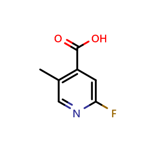 Chemical structure of 2-Fluoro-5-methyl-4-pyridinecarboxylic acid , CAS 1094345-91-1, AChemBlock X177246