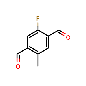 Chemical structure of 2-fluoro-5-methylterephthalaldehyde , CAS 2092612-42-3, AChemBlock X177248