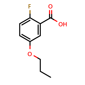 Chemical structure of 2-Fluoro-5-propoxybenzoic acid , CAS 2154990-49-3, AChemBlock X177249