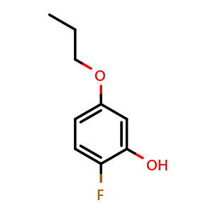 Chemical structure of 2-Fluoro-5-propoxyphenol , CAS 1881290-85-2, AChemBlock X177250