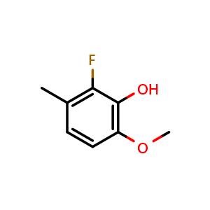 Chemical structure of 2-Fluoro-6-methoxy-3-methylphenol , CAS 1782490-41-8, AChemBlock X177267