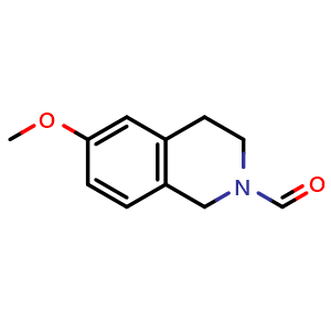 Chemical structure of 2-Formyl-1,2,3,4-tetrahydro-6-methoxyisoquinoline , CAS 212188-99-3, AChemBlock X177281
