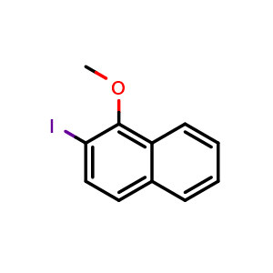 Chemical structure of 2-Iodo-1-methoxynaphthalene , CAS 151560-43-9, AChemBlock X177303