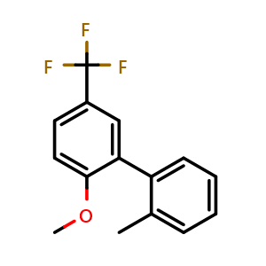Chemical structure of 2-Methoxy-2'-methyl-5-(trifluoromethyl)-1,1'-biphenyl , CAS 2807443-31-6, AChemBlock X177337