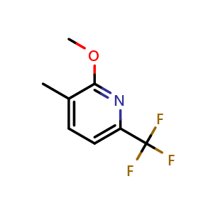 Chemical structure of 2-Methoxy-3-methyl-6-(trifluoromethyl)pyridine , CAS 2764731-74-8, AChemBlock X177343