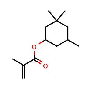 Chemical structure of 2-methyl-2-Propenoic acid, 3,3,5-trimethylcyclohexyl ester , CAS 7779-31-9, AChemBlock X177376