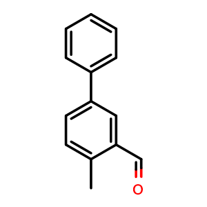 Chemical structure of 2-Methyl-5-phenylbenzaldehyde , CAS 2928-45-2, AChemBlock X177388