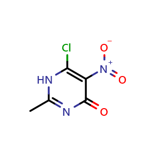 Chemical structure of 2-Methyl-6-Chloro-5-Nitro-4(1H)-Pyrimidinone , CAS 82779-50-8, AChemBlock X177391