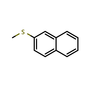Chemical structure of 2-methylsulfanyl-naphthalene , CAS 7433-79-6, AChemBlock X177396