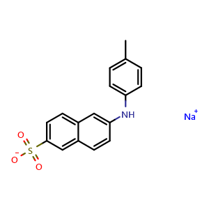 Chemical structure of 2-Naphthalenesulfonic acid, 6-[(4-methylphenyl)amino]-, monosodium salt , CAS 53313-85-2, AChemBlock X177398