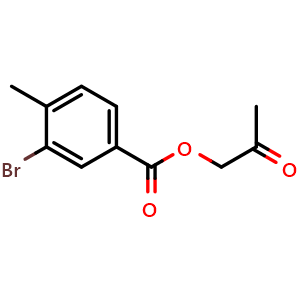 Chemical structure of 2-Oxopropyl 3-bromo-4-methylbenzoate , CAS 2734777-55-8, AChemBlock X177403
