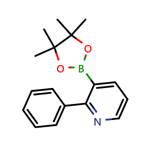 Chemical structure of 2-Phenyl-3-(4,4,5,5-tetramethyl-1,3,2-dioxaborolan-2-yl)pyridine , CAS 1313519-78-6, AChemBlock X177411