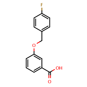 Chemical structure of 3-((4-Fluorobenzyl)oxy)benzoic acid , CAS 457-97-6, AChemBlock X177433