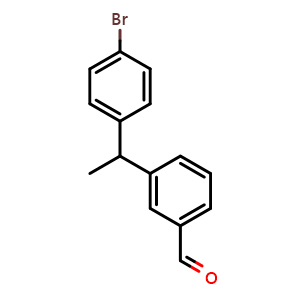 Chemical structure of 3-(1-(4-bromophenyl)ethyl)benzaldehyde , CAS 2484888-85-7, AChemBlock X177436