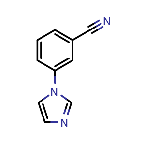 Chemical structure of 3-(1-imidazolyl)benzonitrile , CAS 25699-85-8, AChemBlock X177442