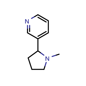 Chemical structure of 3-(1-Methyl-2-pyrrolidinyl)pyridine , CAS 22083-74-5, AChemBlock X177443