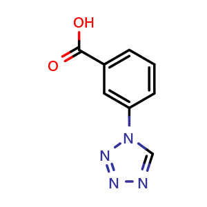 Chemical structure of 3-(1-Tetrazolyl)benzoic acid , CAS 204196-80-5, AChemBlock X177445