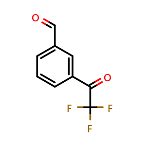 Chemical structure of 3-(2,2,2-Trifluoroacetyl)-benzaldehyde , CAS 1830341-57-5, AChemBlock X177446