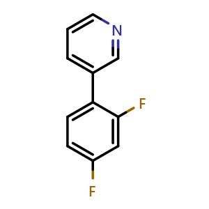 Chemical structure of 3-(2,4-Difluorophenyl)pyridine , CAS 914349-57-8, AChemBlock X177451