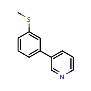 Chemical structure of 3-(3-(Methylthio)phenyl)pyridine , CAS 1214383-66-0, AChemBlock X177474