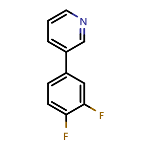 Chemical structure of 3-(3,4-Difluorophenyl)pyridine , CAS 1214376-40-5, AChemBlock X177476
