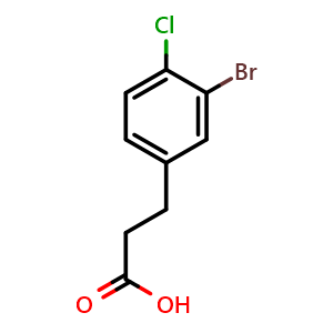 Chemical structure of 3-(3-Bromo-4-chloro-phenyl)-propionic acid , CAS 1261438-75-8, AChemBlock X177480