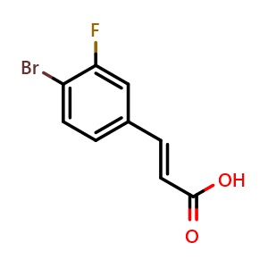 Chemical structure of 3-(4-Bromo-3-fluorophenyl)acrylic acid , CAS 923266-17-5, AChemBlock X177507