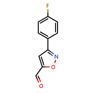 Chemical structure of 3-(4-Fluorophenyl)isoxazole-5-carbaldehyde , CAS 251912-65-9, AChemBlock X177518