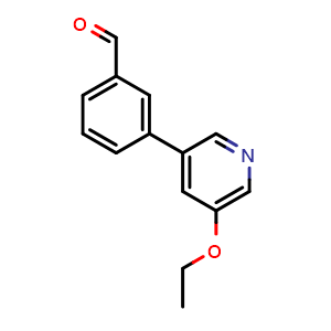 Chemical structure of 3-(5-Ethoxypyridin-3-yl)benzaldehyde , CAS 1546153-65-4, AChemBlock X177525