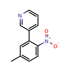 Chemical structure of 3-(5-Methyl-2-nitrophenyl)pyridine , CAS 2764728-67-6, AChemBlock X177527