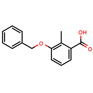 Chemical structure of 3-(benzyloxy)-2-methylbenzoic acid , CAS 208986-50-9, AChemBlock X177546