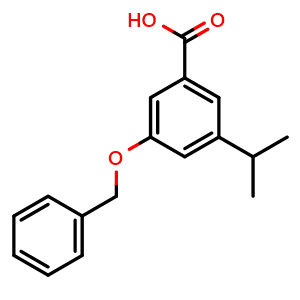Chemical structure of 3-(Benzyloxy)-5-isopropylbenzoic acid , CAS 2764733-95-9, AChemBlock X177564
