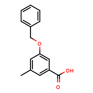 Chemical structure of 3-(Benzyloxy)-5-methylbenzoic acid , CAS 177991-09-2, AChemBlock X177566